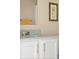 Bathroom featuring a vanity with granite countertops, white cabinets, and brushed nickel fixtures at 17841 Grassy Knoll Dr, Westfield, IN 46074