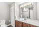 Bathroom featuring a single sink, wood vanity and modern fixtures at 2346 N State Road 39, Danville, IN 46122
