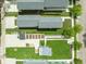Aerial view showcases backyard, including a garden, shed, and green lawn at 2417 N Rural N Ave, Indianapolis, IN 46218