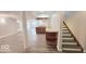 Spacious finished basement with bar area, custom lighting and wood-look floors at 404 Joseph Way, Carmel, IN 46032