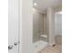 Elegant walk-in shower with glass door and convenient built-in seat at 5790 Arcade Blvd, McCordsville, IN 46055