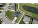 An aerial view of the house and pond nearby at 637 N Quartz Ln, Fortville, IN 46040