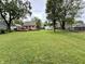 Sprawling backyard with a green lawn and mature trees, perfect for outdoor activities at 710 Bacon St, Indianapolis, IN 46227