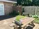Cozy backyard featuring a picnic table and potential for a beautiful garden space at 7443 Country Brook Dr, Indianapolis, IN 46260