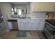 Functional kitchen area features stainless steel appliances, updated counters, and tile backsplash at 9774 Foxboro Ln, Fishers, IN 46038