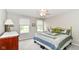 Cozy bedroom with neutral colors, a ceiling fan, and two windows providing ample natural light at 12994 Dekoven Dr, Fishers, IN 46037