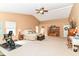 Large main bedroom with vaulted ceiling features ample seating, bedroom furnishings and equipment at 12994 Dekoven Dr, Fishers, IN 46037
