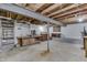 Unfinished basement with open layout, utility access, and ample space for a workshop at 1601 Southern Ave, Beech Grove, IN 46107