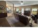 Inviting living room flowing into the kitchen, perfect for entertaining and Gathering time at 167 Hilltop Farms Blvd, New Whiteland, IN 46184