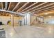 Unfinished basement with exposed wood ceiling, concrete floor, and utility access at 19534 Forsythe Dr, Noblesville, IN 46060