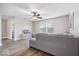 Relaxing bonus room with neutral decor, lots of light, and stylish seating at 19534 Forsythe Dr, Noblesville, IN 46060