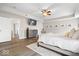Spacious main bedroom featuring a tray ceiling and a chest of drawers at 19534 Forsythe Dr, Noblesville, IN 46060
