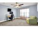 Bedroom with a ceiling fan, an entertainment area, and lots of natural light at 241 Liberty Blvd, Mooresville, IN 46158