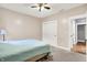 This bedroom has a double door closet and an attached bathroom at 241 Liberty Blvd, Mooresville, IN 46158