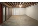 Unfinished basement with exposed ceiling, cement flooring, and block wall at 403 Us Highway 31 N, Greenwood, IN 46142