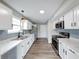 Bright kitchen featuring white cabinets, modern appliances, and ample counter space at 4056 Orchard Valley Ln, Indianapolis, IN 46235