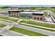 Exterior shot of a modern public library with ample parking and green landscaping at 412 Sonhatsett Dr, Westfield, IN 46074