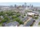 Scenic aerial shot of cityscape showing homes, apartments, and the city skyline beyond at 536 Lockerbie S Cir, Indianapolis, IN 46202