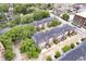 Scenic aerial shot displays the townhouses shaded by lush trees, complemented by the surrounding residential area at 536 Lockerbie S Cir, Indianapolis, IN 46202