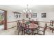Traditional dining room with wainscoting, wallpaper and an oval dining table at 577 Century Oaks Dr, Zionsville, IN 46077