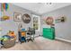 Well-lit bedroom featuring a playful design, study area, and ample natural light at 6168 Pine Bluff Dr, Avon, IN 46123