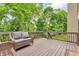 Deck with wicker seating and pillows offering an inviting spot to unwind and enjoy the outdoors at 6168 Pine Bluff Dr, Avon, IN 46123