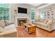 Comfortable living room featuring a fireplace, hardwood floors, and natural light from large windows at 6168 Pine Bluff Dr, Avon, IN 46123