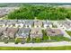 Aerial view of a residential neighborhood with mature trees and well-maintained lawns at 7152 Cherry Creek Blvd, Carmel, IN 46033