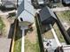 Aerial view of the home's backyard, patio, and driveway at 811 E Minnesota St, Indianapolis, IN 46203
