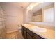 Neutral-toned bathroom featuring a double vanity with light-colored countertops at 8710 N Aspen Way, McCordsville, IN 46055