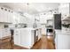 Modern kitchen featuring white cabinets, stainless steel appliances, and an island with seating at 1034 N Tacoma Ave, Indianapolis, IN 46201