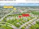 An aerial view shows the location's proximity to the local roadways at 10717 Morristown Ct, Carmel, IN 46032