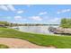Beautiful waterfront view with boat docks against a backdrop of well-maintained homes under a blue sky at 11065 Spice Ln, Fishers, IN 46037
