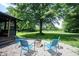 Spacious backyard featuring a modern fire pit and comfortable seating at 11423 Atlantic Rd, Fortville, IN 46040
