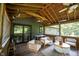 Cozy screened porch featuring ceiling fans, heater, and a comfortable seating area at 11423 Atlantic Rd, Fortville, IN 46040
