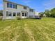 Expansive backyard with a wooden deck, large windows, and plenty of green space at 11753 Pawleys Ct, Indianapolis, IN 46235