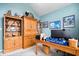 Study with built-in cabinets and desk, ideal for a home office or library space at 1539 Hazy Falls Blvd, Westfield, IN 46074