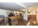 This basement features wood flooring and a kitchenette, and a pool table for entertaining guests at 16126 Hymera Green, Westfield, IN 46074