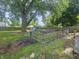 Large tree in backyard with a garden and a fenced in area for animals at 1706 Reverend J.T. Menifee St, Anderson, IN 46016