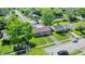Aerial view of a single-Gathering home with a well-maintained lawn, a paved driveway, and mature trees, showcasing its prime location at 2538 Sickle Rd, Indianapolis, IN 46219