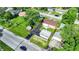 This aerial shot highlights the layout with a large backyard, a detached garage, and convenient street access at 2538 Sickle Rd, Indianapolis, IN 46219
