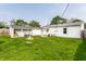 Spacious backyard with a covered area and a storage shed at 315 Schoolhouse Rd, Franklin, IN 46131
