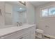 This bathroom features a new vanity with generous counterspace at 3339 Devereaux Dr, Indianapolis, IN 46228