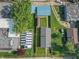 This aerial perspective showcases the property's layout with its fenced yard at 3716 W 16Th St, Indianapolis, IN 46222