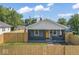 Charming home featuring a freshly painted exterior, fenced yard and a bright yellow front door at 3716 W 16Th St, Indianapolis, IN 46222