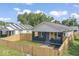Charming house with fenced yard, yellow front door, and blue brick porch at 3716 W 16Th St, Indianapolis, IN 46222