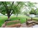 Backyard deck features built-in benches and ample space for entertaining at 444 Austin Dr, Avon, IN 46123