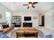 Inviting living room with a ceiling fan, a decorative shelving unit, and a cozy seating area at 73 Spring Lake Dr, Westfield, IN 46074