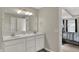 Bright bathroom features double sink vanity with contemporary finishes and ample counter space at 7319 Farlin Dr, Whitestown, IN 46075