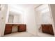 Bathroom featuring a vanity with dark wood cabinets and a separate toilet area at 9117 Thoreau Ct, Fishers, IN 46037
